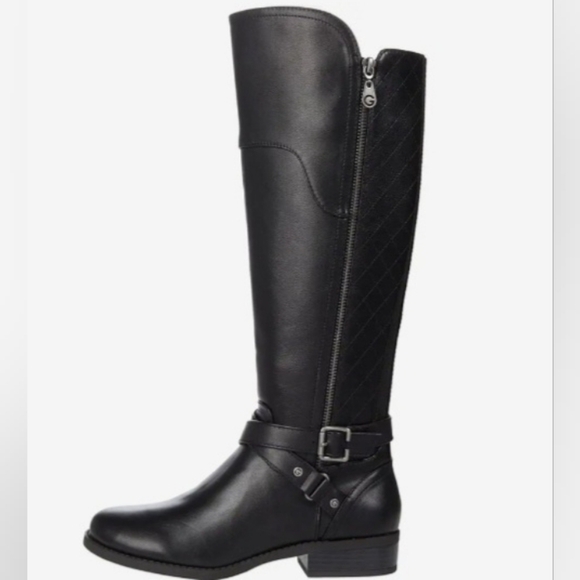 G by Guess Quilted Black Riding Boots - Picture 3 of 4